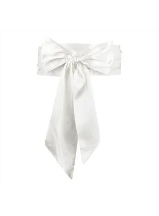 Bridal Wedding Bridesmaid Satin Long Sash Belt (Ivory, 10 CM X 250 CM) 