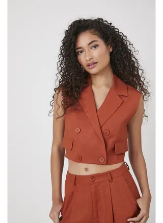 Jackets Vest Slvls Cropped 