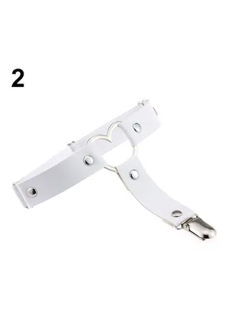 Heart Shape Buckle Belt White 