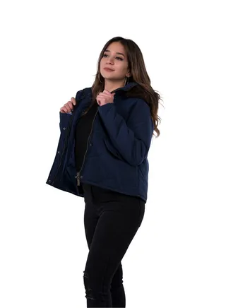 short padded parka faux-fur 