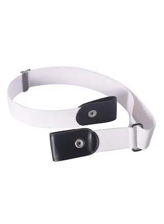 Textured Stretchable Belt White 