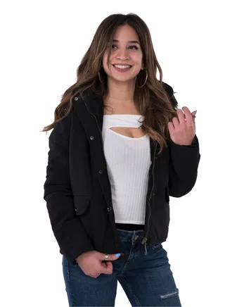 short padded parka faux-fur 