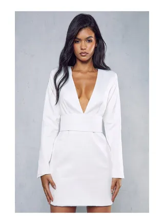 Premium Tailored Waist Blazer Dress 