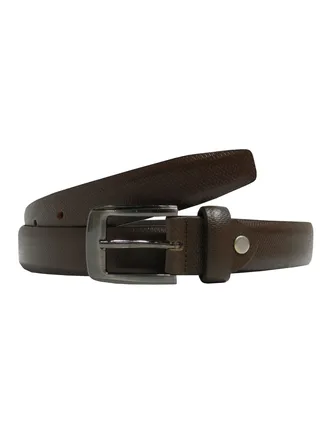 GENUINE LEATHER 25 MM UNISEX  FORMAL  BELT  IN BROWN 