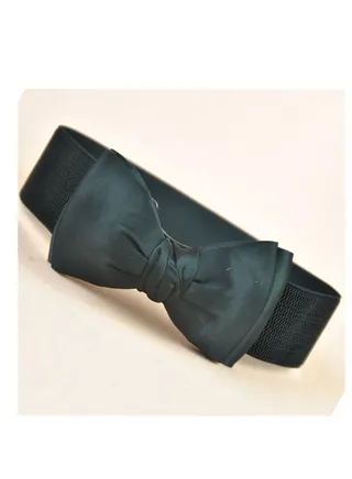 Everything Chiffon Bow Waist Seal Adornment Belt Lady 65-90cm Black 