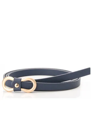 PU Fashion Decorative Denim Dress Ladies Thin Belt 105cm Blue 