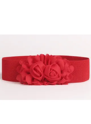 Decorative Female Simple All Kinds Of Elastic Belt rose Elastic Waist Seal 60g Red 