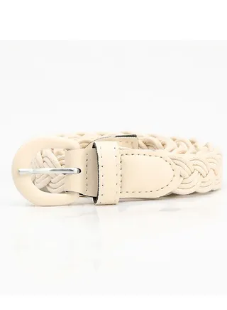 Fashion Boutique Women's Needle Button Casual Versatile Jeans Belt 105cm Beige 