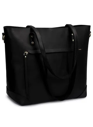 Vintage Genuine Leather Shoulder Bag Work Totes For Women Purse Handbag With Back Zipper Pocket Large 