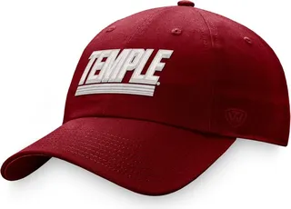 Men's Top of the World Red Temple Owls Slice Adjustable Hat