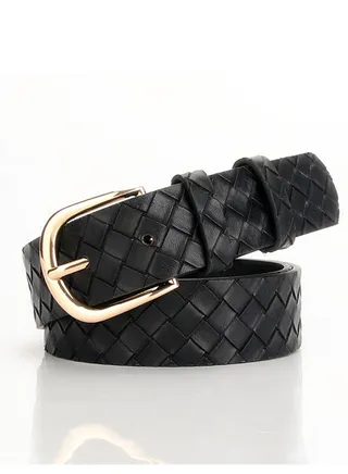 Ladies' Alloy Pin Buckle Is Versatile And Stylish With A Belt 105cm Black 