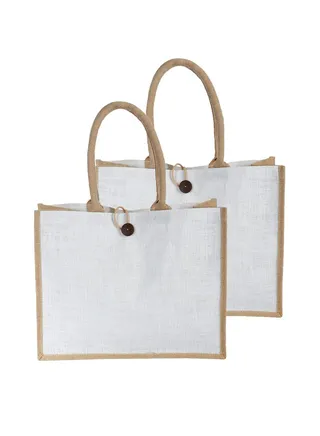 Jute tote bags with handles Pack of 2 