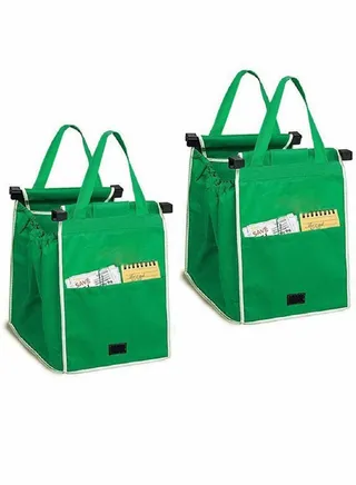 Reusable Shopping Bag, 2 Pcs Foldable Grocery Tote Bags with Handles 