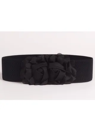 Decorative Female Simple All Kinds Of Elastic Belt rose Elastic Waist Seal 60g Black 