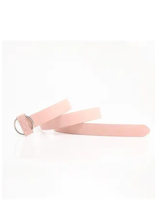 Ladies Retro Pu Sweater Coat Dress Decorative Belt 105cm Pink 