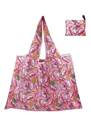 Foldable Reusable Shopping Bag Cute Characters Print 56x41cm 