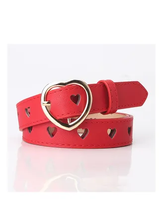 The New Free Hole Love Hollow Out Lady All Kinds Of Sweet Wool Dress Belt 105cm Red 
