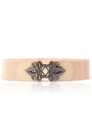 60-90cm Dress Fashion Ladies Wide Waist Seal Elastic Belt For All Pink 