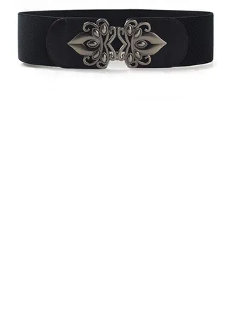 60-90cm Dress Fashion Ladies Wide Waist Seal Elastic Belt For All Black 