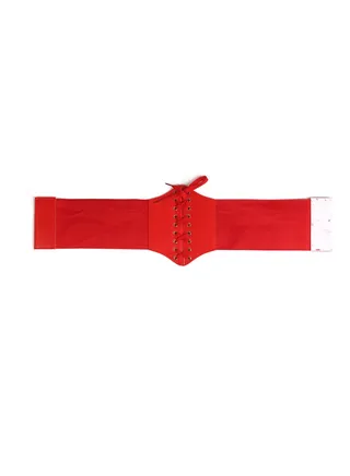 Plastic Waist Lace-up Women's Super Wide Fashion Korean Palace Waist Seal Red 