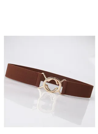 Single Loop Japanese Simple Elastic Women's Dress Slim Fit Round Loop Buckle Belt  71cm 