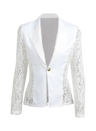 Long Sleeves Blazer White 