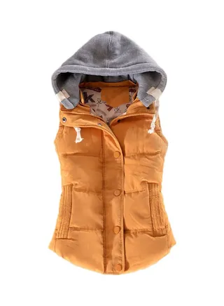 Winter Gilet Vest Zipper Sleeveless Waistcoat Jacket Yellow/Grey 