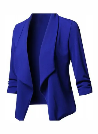 Long Sleeve Slim Fit Blazer Blue 