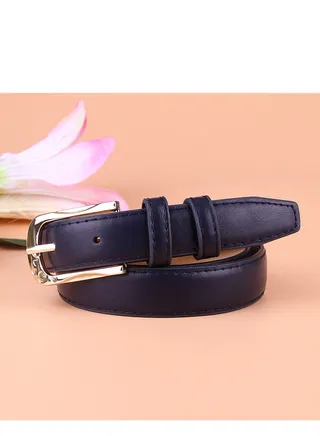 All Kinds Of Women's Pu Leather Pin Buckle Decorative Leisure Belt 105cm Black 