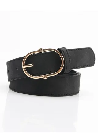 Ladies' Alloy Pin Buckle Is Versatile And Stylish With A Belt 105cm Black 