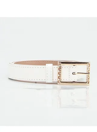 Women's Vintage Decorative Skirt Ins Style Personalized Belt Alloy Accessories 105cm White 