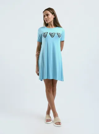 Sleepshirt Cotton Short Sleeves Printed 