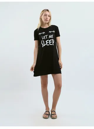 Sleepshirt Cotton Short Sleeves Printed 