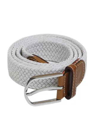105-110cm Elastic Braided belt Needle Buckle Elastic Belt Casual Canvas White 