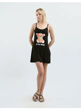 Sleep Shirt Cotton Thin Strap - Printed 