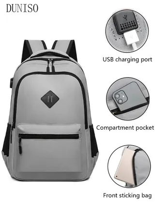 Travel Laptop Backpack Business Anti Theft Slim Durable Computer Backpack with USB Charging Port Water Resistant College School Laptop Bag Gifts for Men & Women Fits 15.6 Inch Notebook Grey 