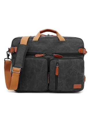 15.6Inches Convertible Backpack Messenger Bag Shoulder bag Laptop Case Handbag Business Briefcase Multi-functional Travel Rucksack Fits 15.6 Inch Laptop For Men/Women 