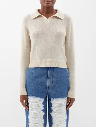 Nimbus Cashmere-blend Polo Top