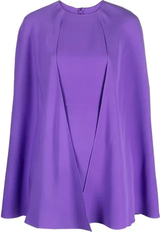 Cape-Style Silk Dress