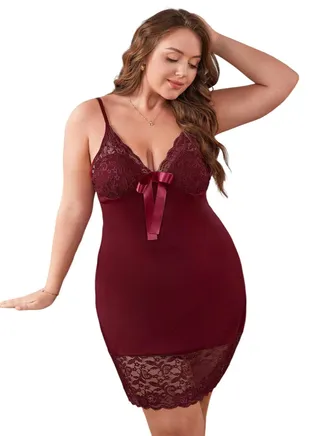 MIDI NIGHTWEAR DRESS (BIG SIZE) 