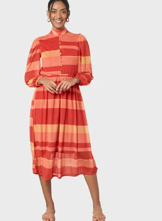 High Neck Colorblock Dress 