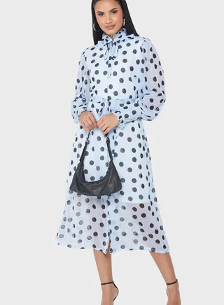 Polka Dot Print Dress 