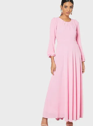 Belted Knitted Abaya Dress 