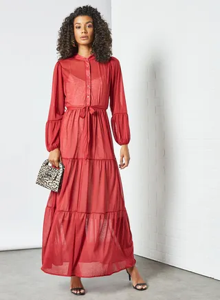 Tiered Maxi Dress Red 