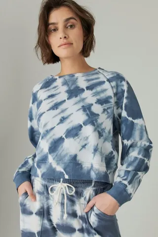French Terry Cropped Raglan Crew