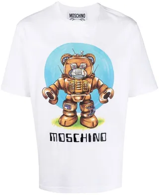 robotic Teddy print T-shirt