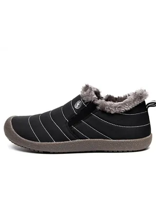 Winter low Cut Thick Sole Plush Men's Snow Cotton Shoes A Pair 