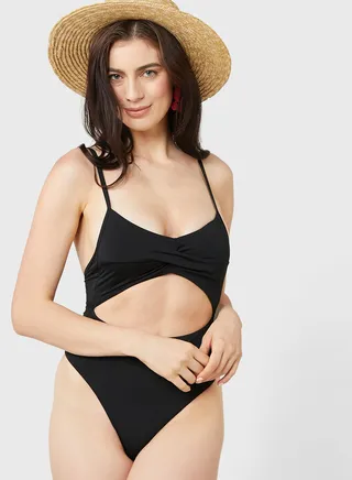 Strappy Cut Out Detail Swimsuit 