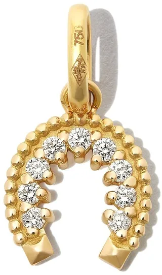 18kt Yellow Gold Diamond Horseshoe Pendant