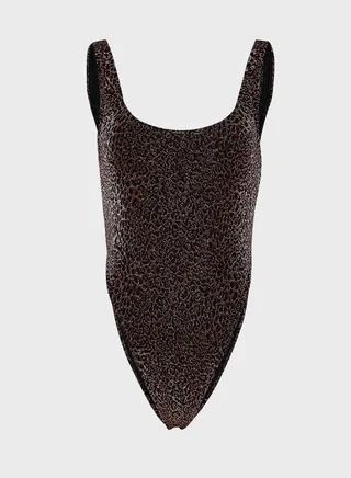 Leopard Scoop Back Swimsuit 